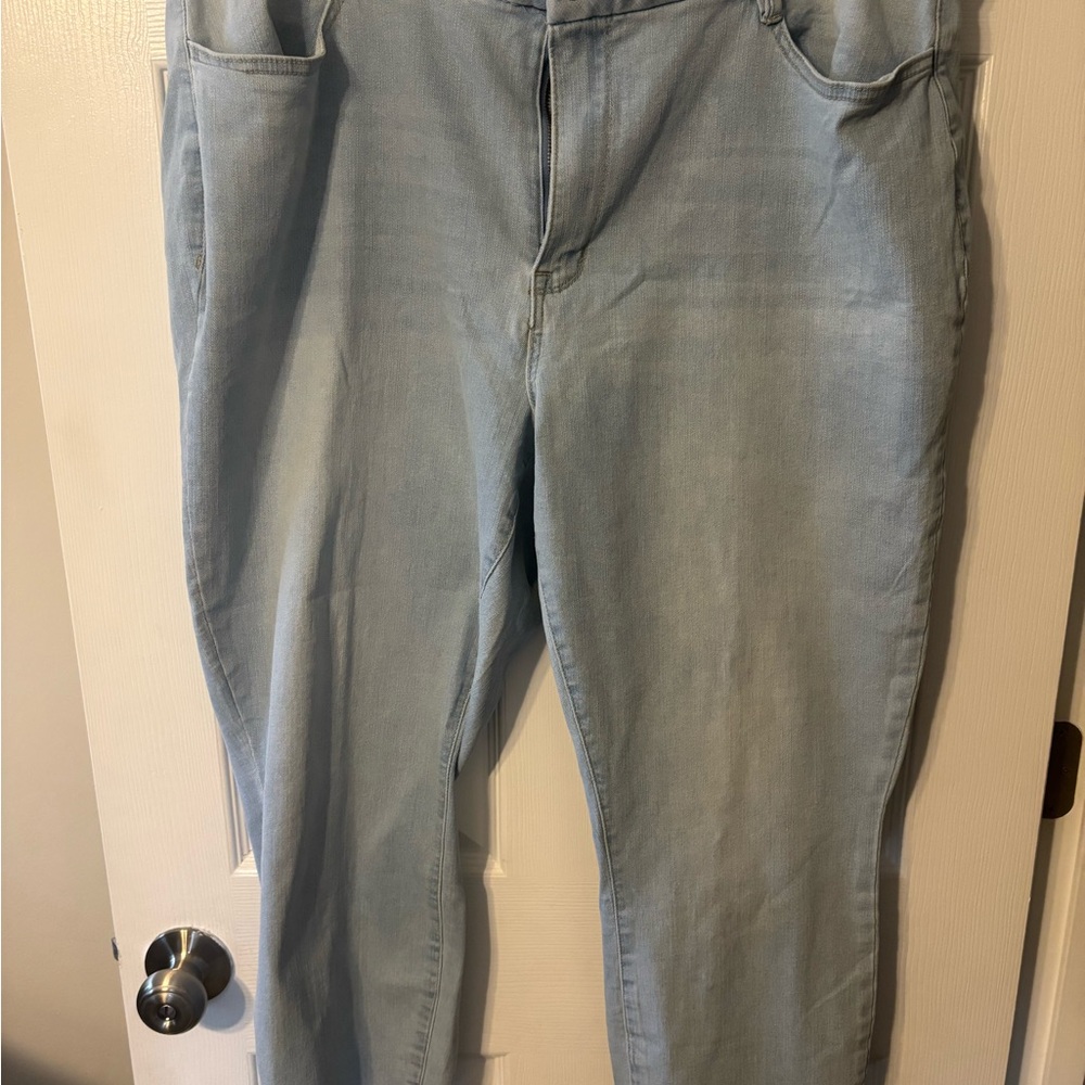 Light Blue Curvy High-Rise Skinny Jeans